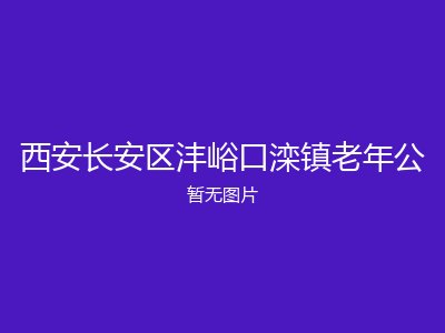 西安长安区沣峪口滦镇老年公