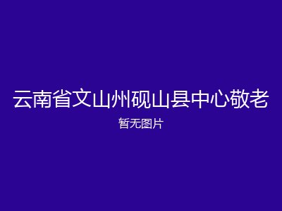 云南省文山州砚山县中心敬老