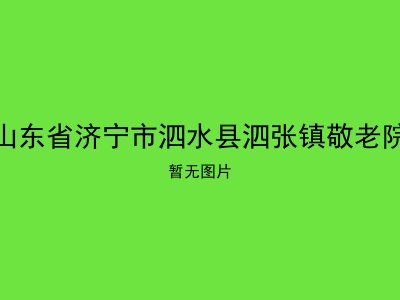 山东省济宁市泗水县泗张镇敬老院