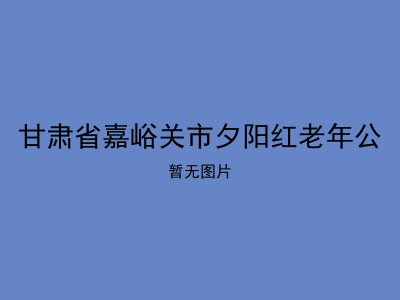 甘肃省嘉峪关市夕阳红老年公