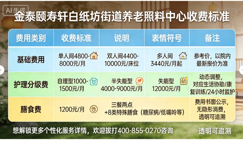 北京西城区白纸坊街道颐寿轩养老照料中心