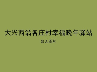 大兴西翁各庄村幸福晚年驿站