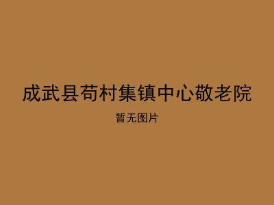 成武县苟村集镇中心敬老院