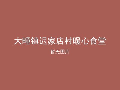 大疃镇迟家店村暖心食堂